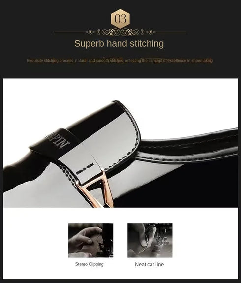 Men's Lacquer Leather Business Shoes Slip-On Korean Edition British Style